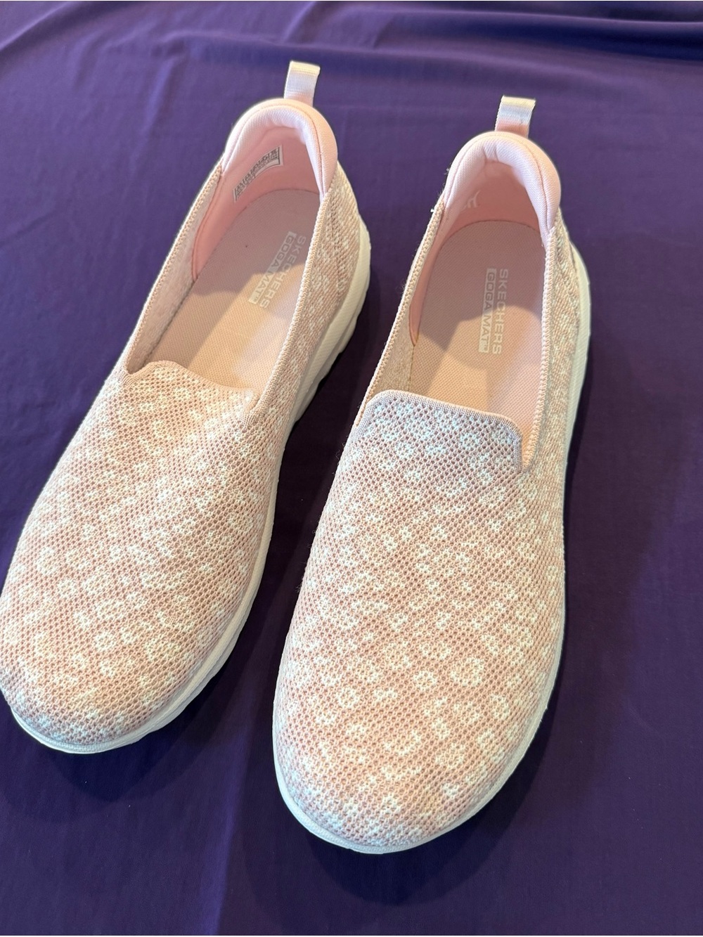 Skechers Light Pink Knit Slip-On Go Walk Sneakers